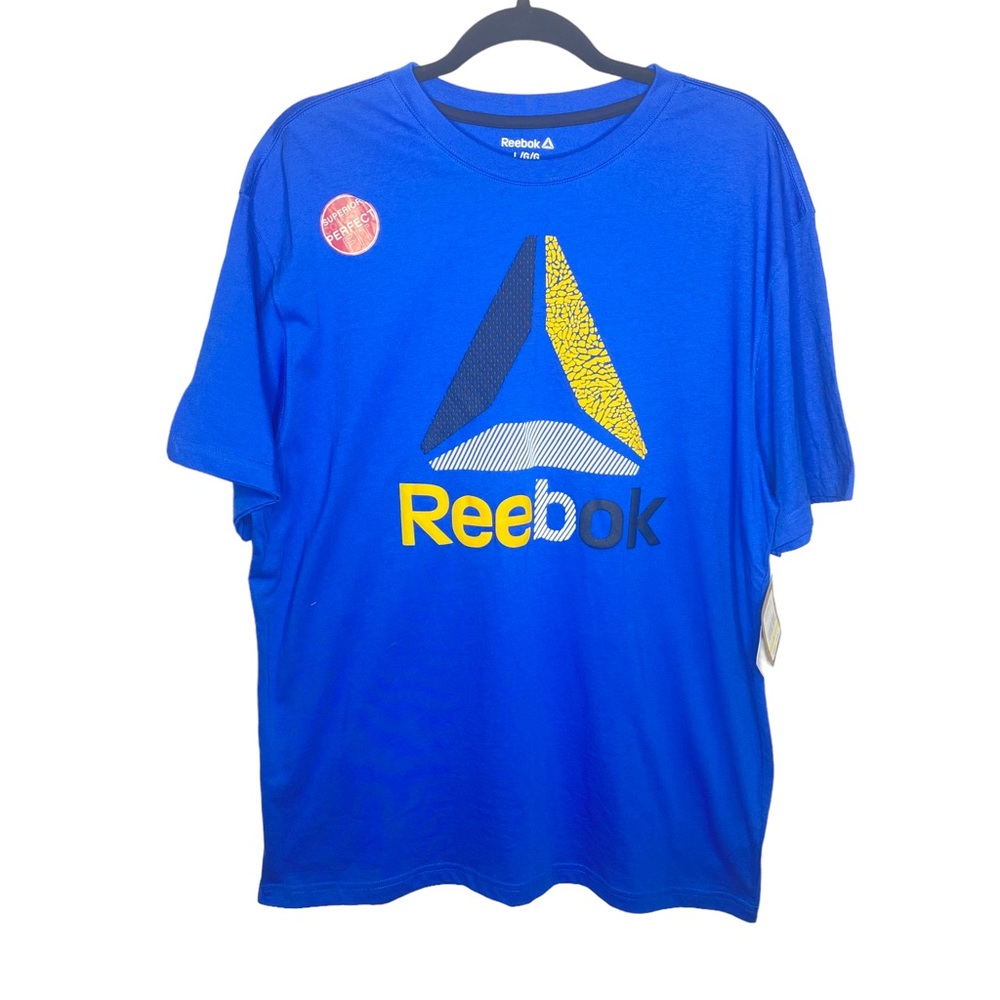 Reebok Regular Fit Training Short Sleeve Logo Graphic Tee Vital Blue